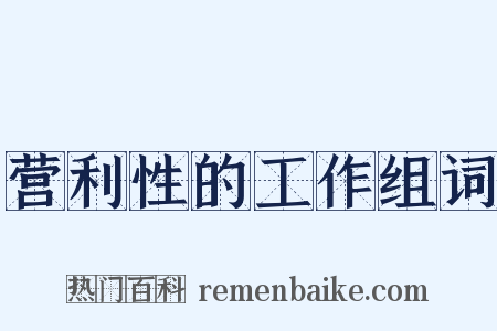营利性的工作组词是什么意思的图片